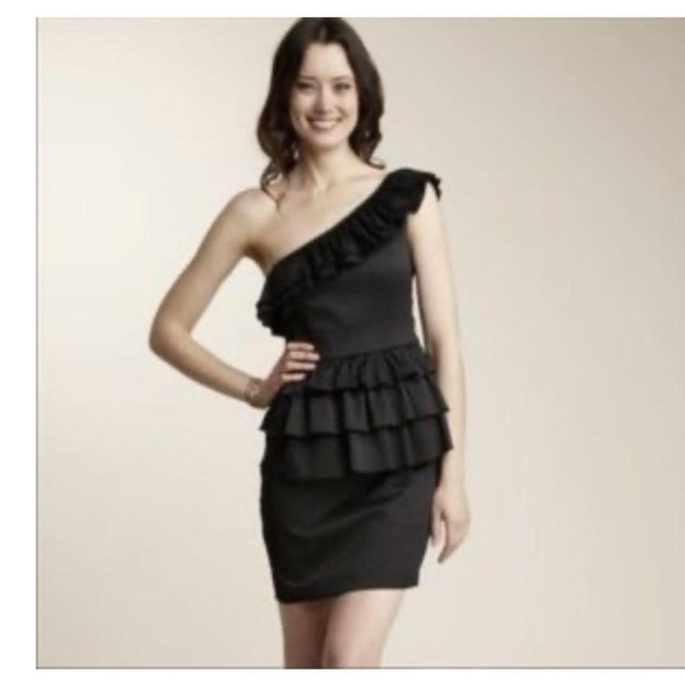 NWT Walter by Walter Baker Black one-shoulder ruffle party dress small